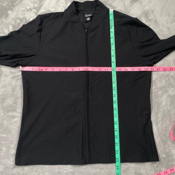 Eileen Fisher System Jacket Womens Medium Black Crepe Capsule Minimal Full Zip - Picture 5 of 6